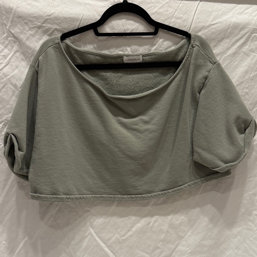 Lovers + Friends Sage Green Crop Top